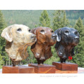 bronze home decor dog head statue